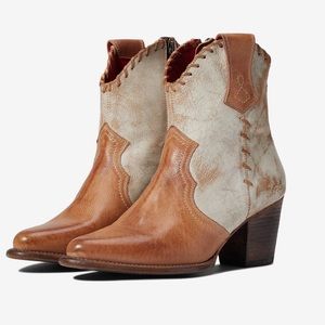 Bed Stu Bailla II Southwestern Ankle Cowboy Boots Tan Women’s Size 8